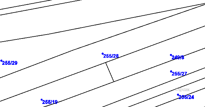 Parcela st. 255/28 v KÚ Kelč-Nové Město, Katastrální mapa