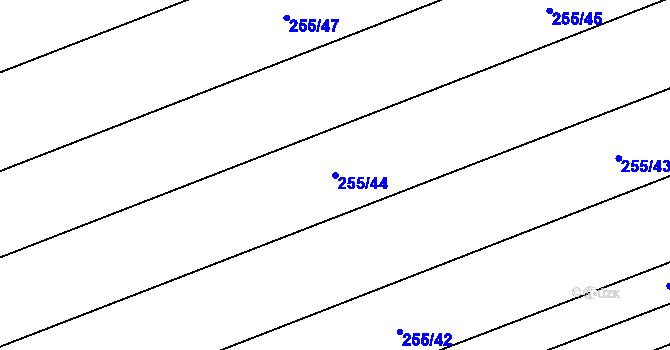 Parcela st. 255/44 v KÚ Kelč-Nové Město, Katastrální mapa