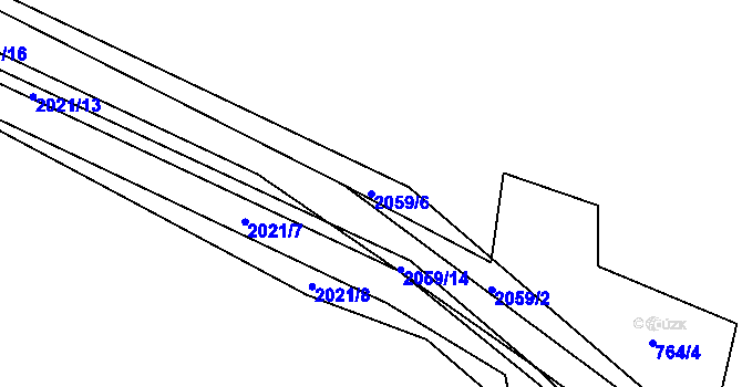 Parcela st. 2059/6 v KÚ Kelč-Nové Město, Katastrální mapa