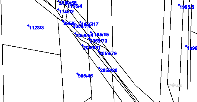 Parcela st. 2059/79 v KÚ Kelč-Nové Město, Katastrální mapa