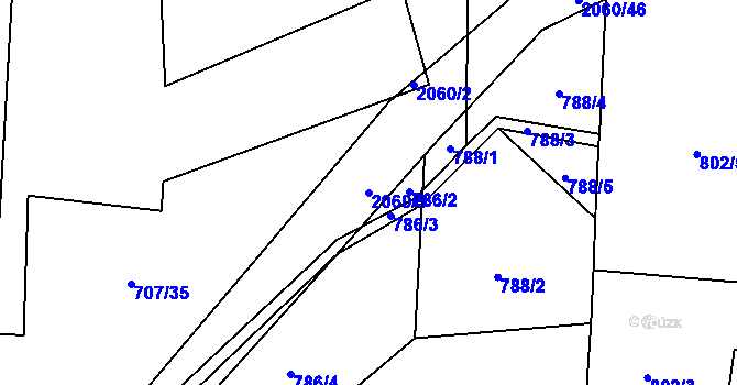 Parcela st. 2060/5 v KÚ Kelč-Nové Město, Katastrální mapa