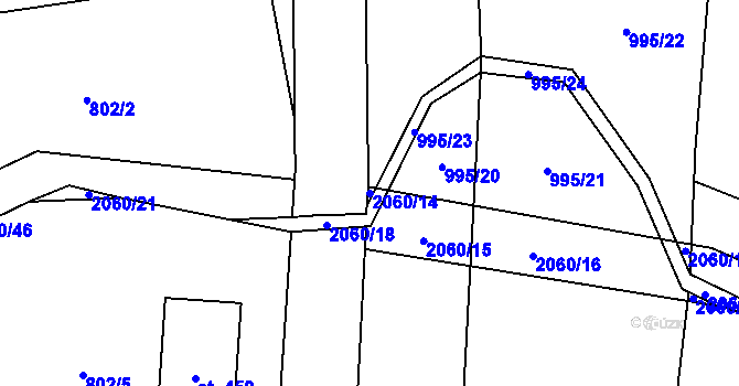 Parcela st. 2060/14 v KÚ Kelč-Nové Město, Katastrální mapa