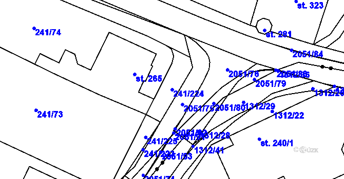 Parcela st. 241/224 v KÚ Kelč-Nové Město, Katastrální mapa