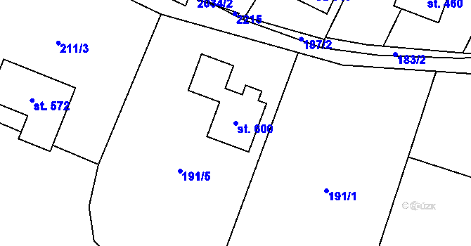 Parcela st. 600 v KÚ Kelč-Nové Město, Katastrální mapa