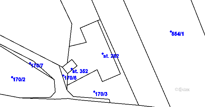 Parcela st. 282 v KÚ Kelč-Staré Město, Katastrální mapa