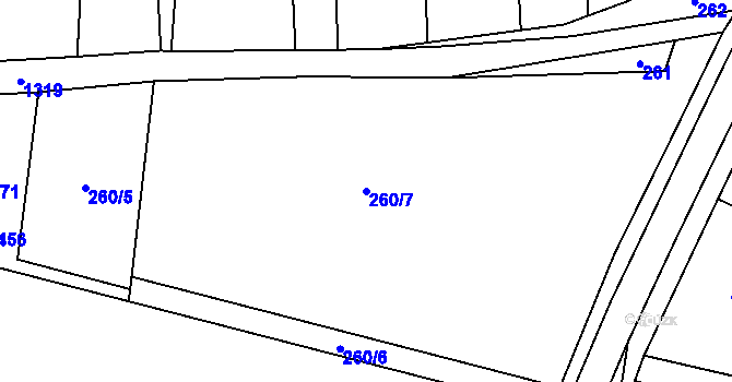 Parcela st. 260/7 v KÚ Kelč-Staré Město, Katastrální mapa