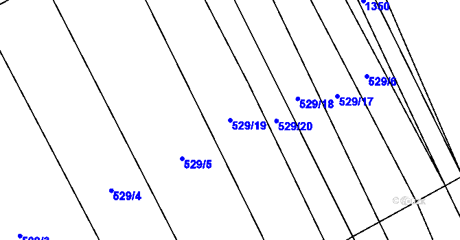 Parcela st. 529/19 v KÚ Kelč-Staré Město, Katastrální mapa