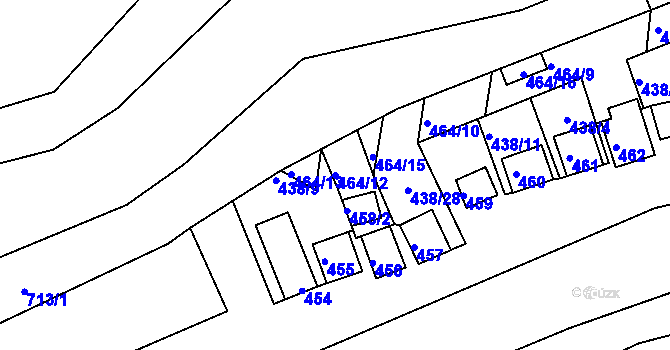 Parcela st. 464/12 v KÚ Kelčany, Katastrální mapa