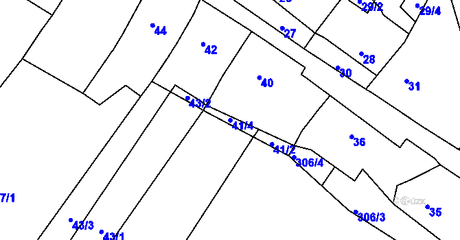 Parcela st. 41/4 v KÚ Kelčany, Katastrální mapa