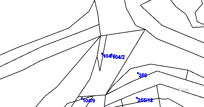 Parcela st. 104/4 v KÚ Kelčany, Katastrální mapa