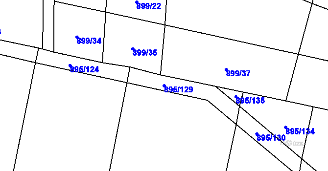 Parcela st. 895/129 v KÚ Staré Kestřany, Katastrální mapa