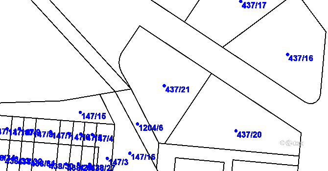 Parcela st. 437/21 v KÚ Staré Kestřany, Katastrální mapa