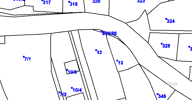 Parcela st. 12 v KÚ Ketkovice, Katastrální mapa