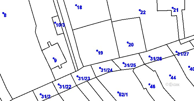 Parcela st. 19 v KÚ Ketkovice, Katastrální mapa