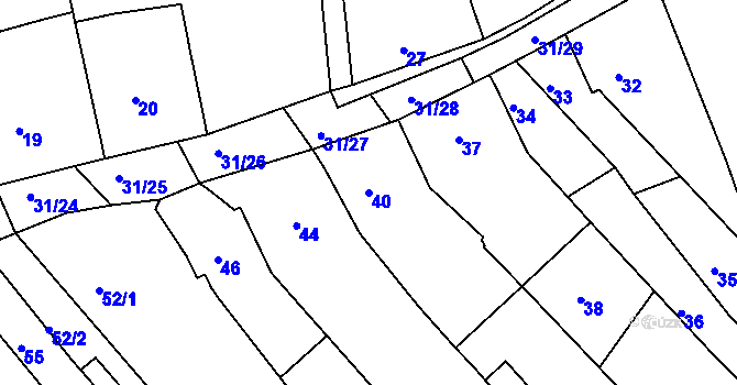 Parcela st. 40 v KÚ Ketkovice, Katastrální mapa
