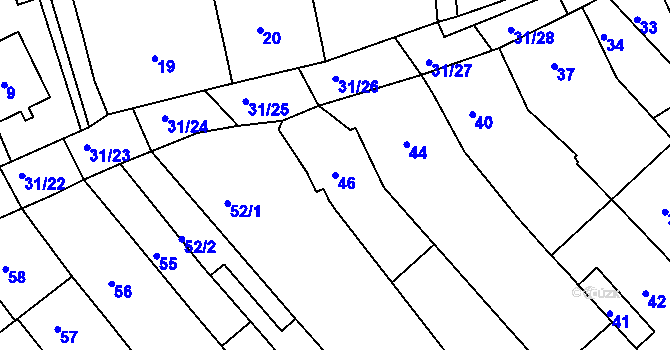 Parcela st. 46 v KÚ Ketkovice, Katastrální mapa