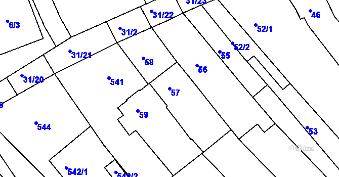 Parcela st. 57 v KÚ Ketkovice, Katastrální mapa