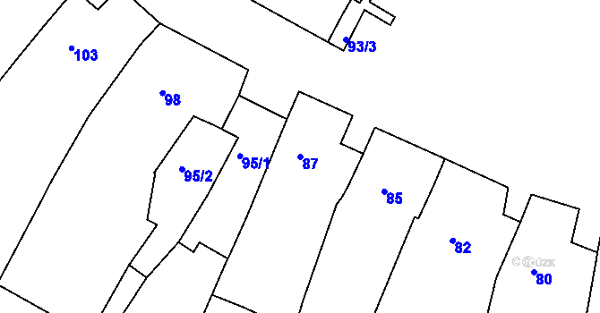 Parcela st. 87 v KÚ Ketkovice, Katastrální mapa