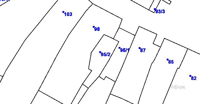 Parcela st. 95/2 v KÚ Ketkovice, Katastrální mapa