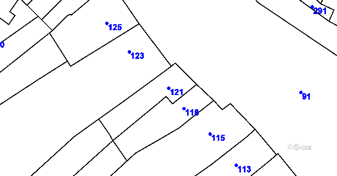 Parcela st. 121 v KÚ Ketkovice, Katastrální mapa
