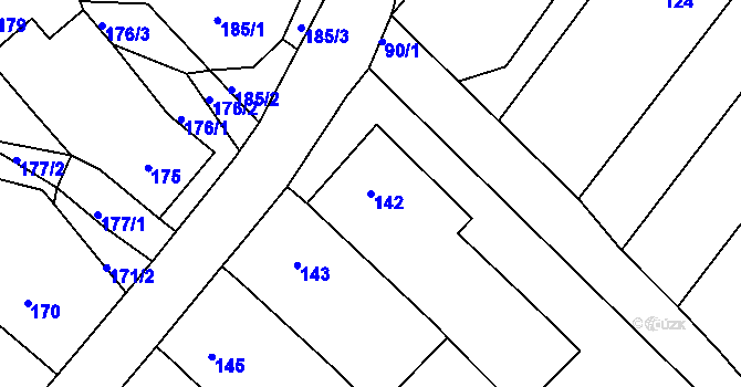 Parcela st. 142 v KÚ Ketkovice, Katastrální mapa