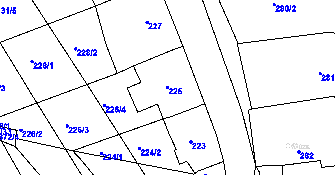 Parcela st. 225 v KÚ Ketkovice, Katastrální mapa