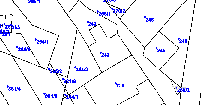 Parcela st. 242 v KÚ Ketkovice, Katastrální mapa