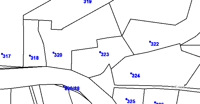 Parcela st. 323 v KÚ Ketkovice, Katastrální mapa