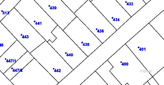 Parcela st. 438 v KÚ Ketkovice, Katastrální mapa