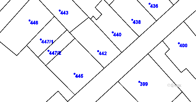 Parcela st. 442 v KÚ Ketkovice, Katastrální mapa