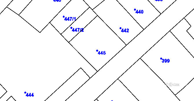 Parcela st. 445 v KÚ Ketkovice, Katastrální mapa