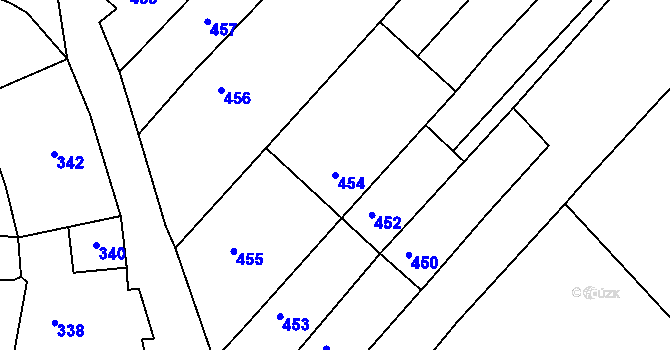 Parcela st. 454 v KÚ Ketkovice, Katastrální mapa