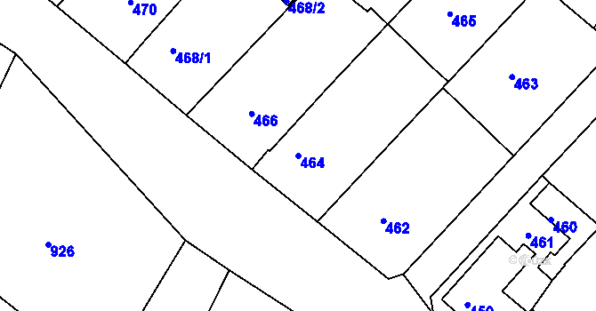 Parcela st. 464 v KÚ Ketkovice, Katastrální mapa