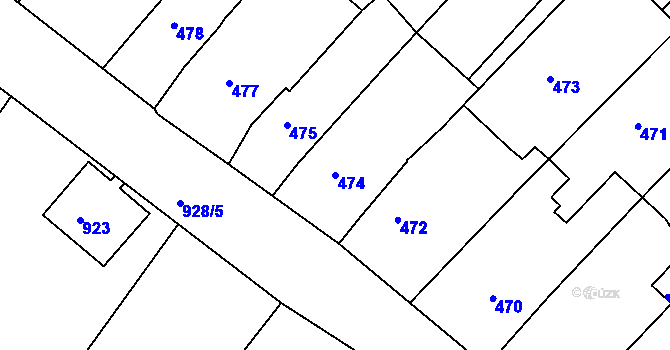 Parcela st. 474 v KÚ Ketkovice, Katastrální mapa