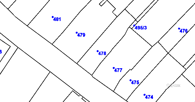 Parcela st. 478 v KÚ Ketkovice, Katastrální mapa