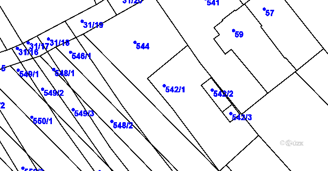 Parcela st. 542/1 v KÚ Ketkovice, Katastrální mapa
