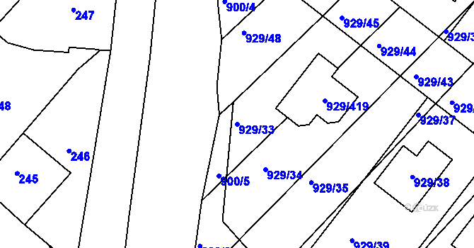 Parcela st. 929/33 v KÚ Ketkovice, Katastrální mapa