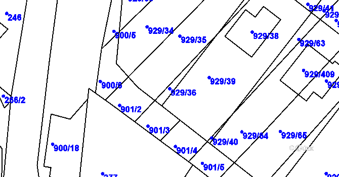 Parcela st. 929/36 v KÚ Ketkovice, Katastrální mapa