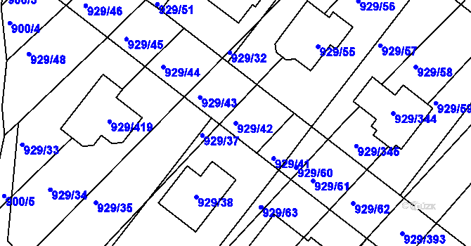 Parcela st. 929/42 v KÚ Ketkovice, Katastrální mapa