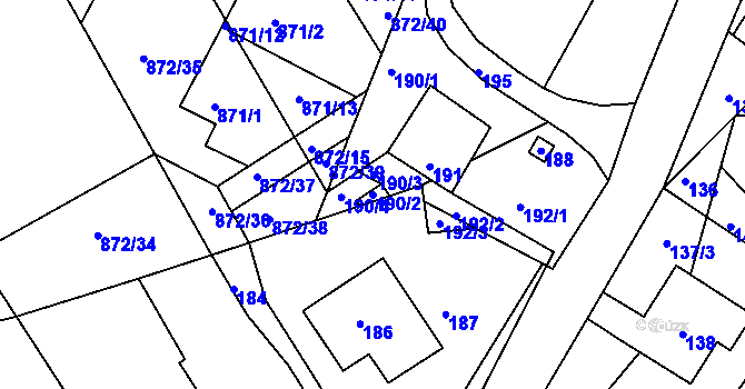 Parcela st. 190/2 v KÚ Ketkovice, Katastrální mapa