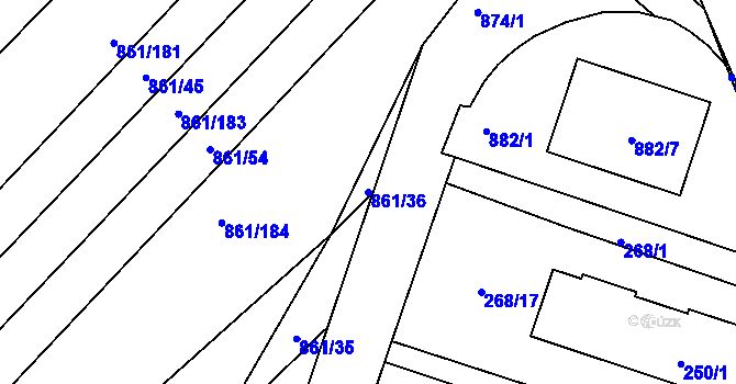 Parcela st. 861/36 v KÚ Ketkovice, Katastrální mapa