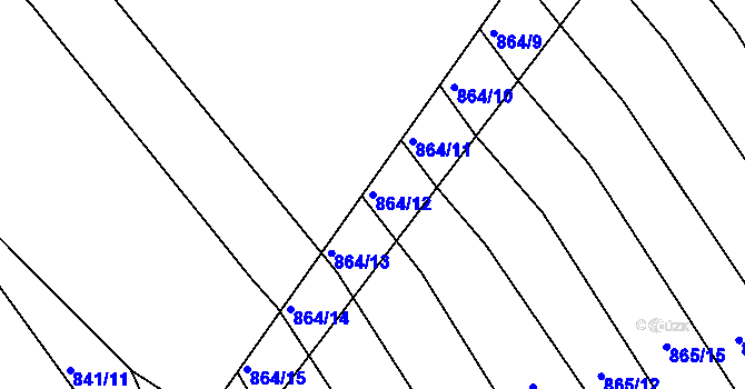 Parcela st. 864/12 v KÚ Ketkovice, Katastrální mapa