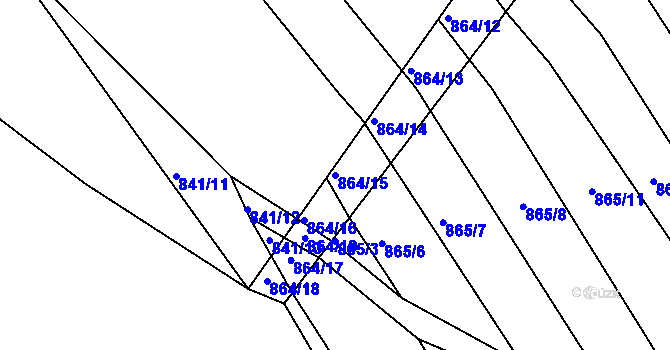Parcela st. 864/15 v KÚ Ketkovice, Katastrální mapa