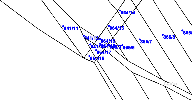 Parcela st. 864/17 v KÚ Ketkovice, Katastrální mapa