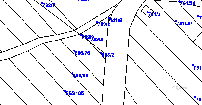 Parcela st. 865/2 v KÚ Ketkovice, Katastrální mapa