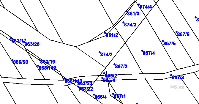 Parcela st. 874/2 v KÚ Ketkovice, Katastrální mapa