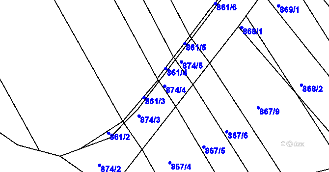 Parcela st. 874/4 v KÚ Ketkovice, Katastrální mapa