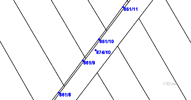 Parcela st. 874/10 v KÚ Ketkovice, Katastrální mapa