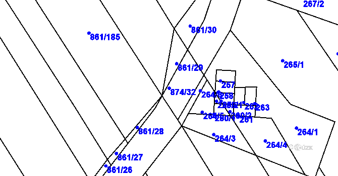 Parcela st. 874/32 v KÚ Ketkovice, Katastrální mapa