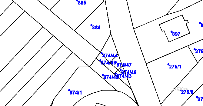 Parcela st. 874/44 v KÚ Ketkovice, Katastrální mapa